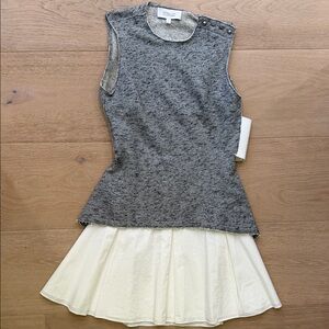 Gray and white Sleeveless dress